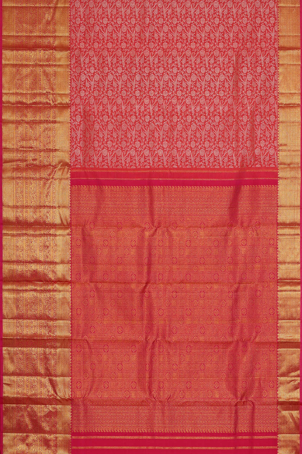 Kanchipattu Peach Pink Brocade Saree