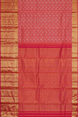 Image of Kanchipattu Peach Pink Brocade Saree