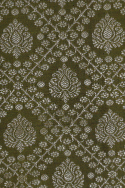 Image of Kanchipattu Golden Green Brocade Saree
