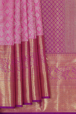 Image of Kanchipattu Lavender Pink Brocade Saree