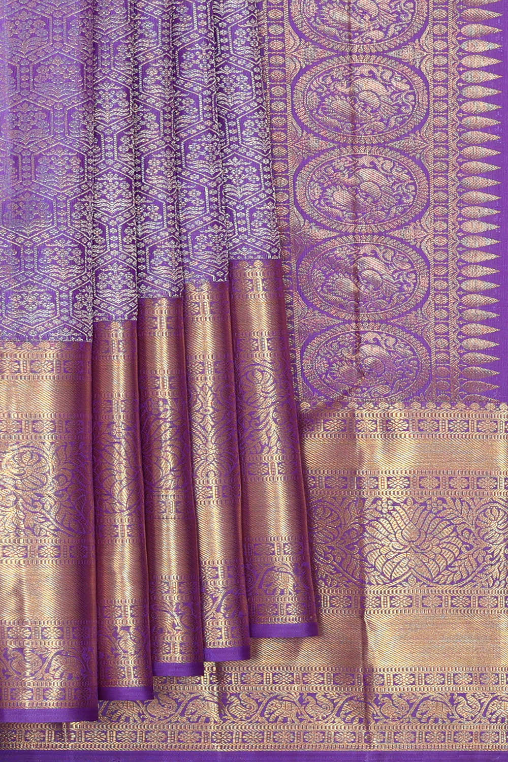 Kanchipattu Lavender Brocade Saree