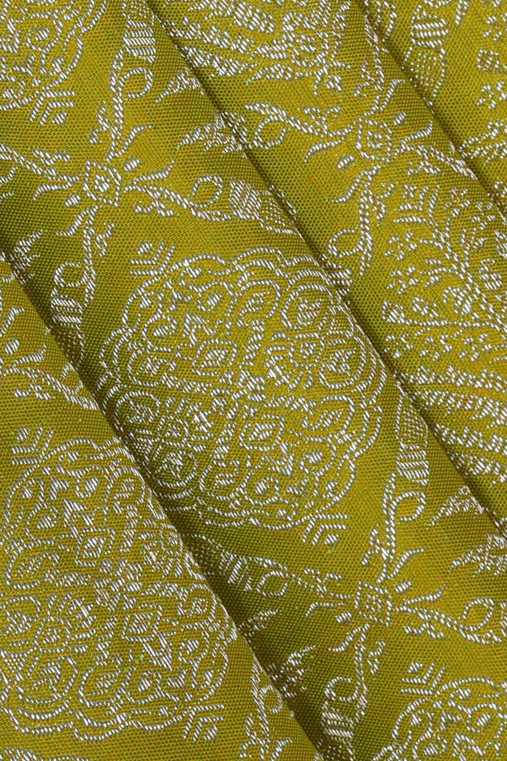 Image of Kanchipattu Parrot Green Brocade Saree