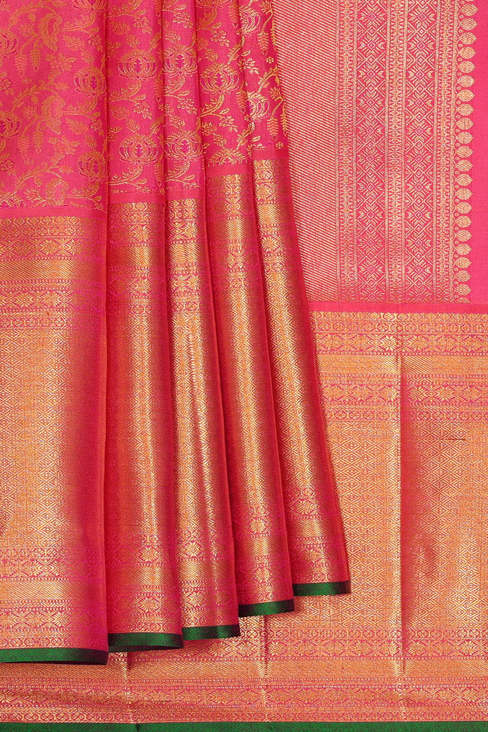 Image of Kanchipattu Pink Brocade Saree