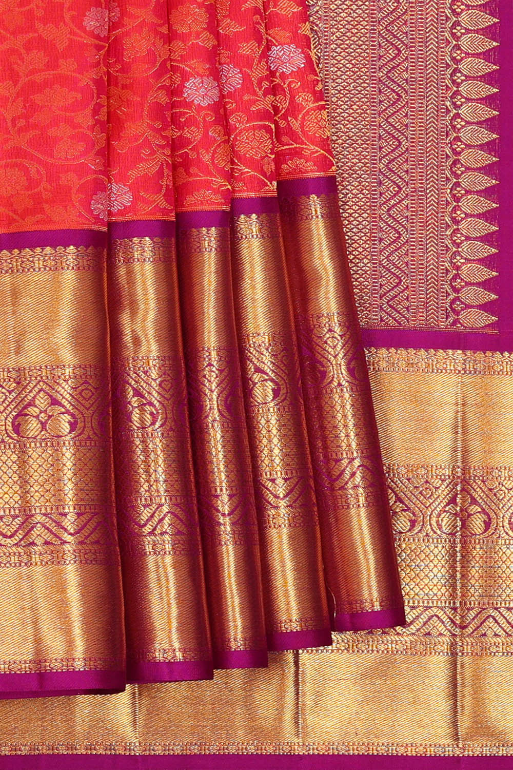 Image of Kanchipattu Red Brocade Saree