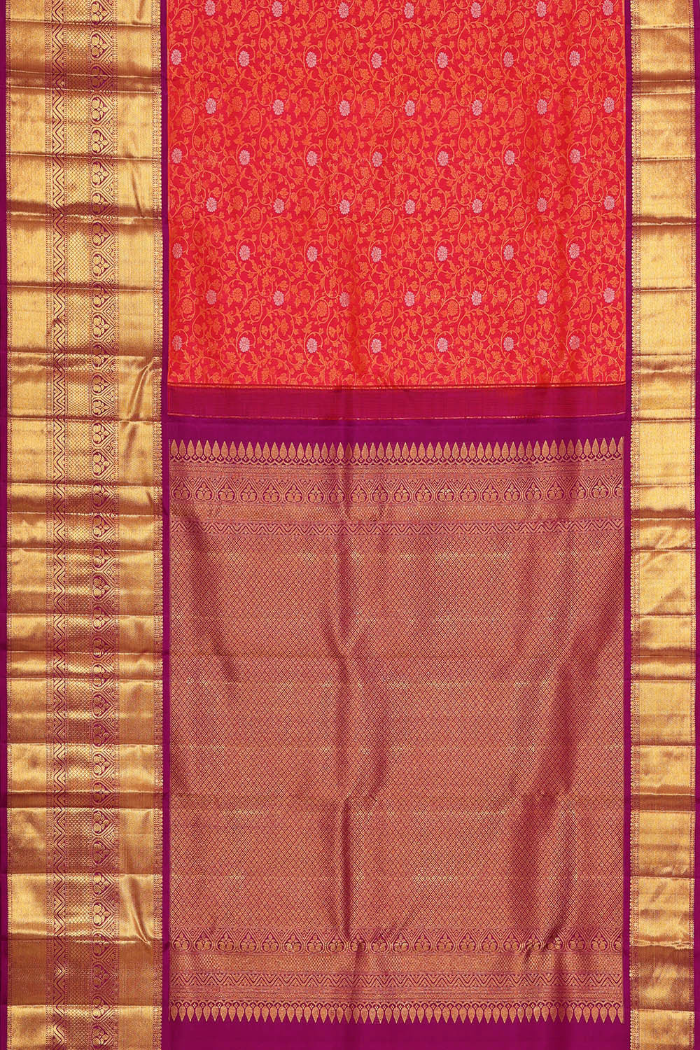 Image of Kanchipattu Red Brocade Saree