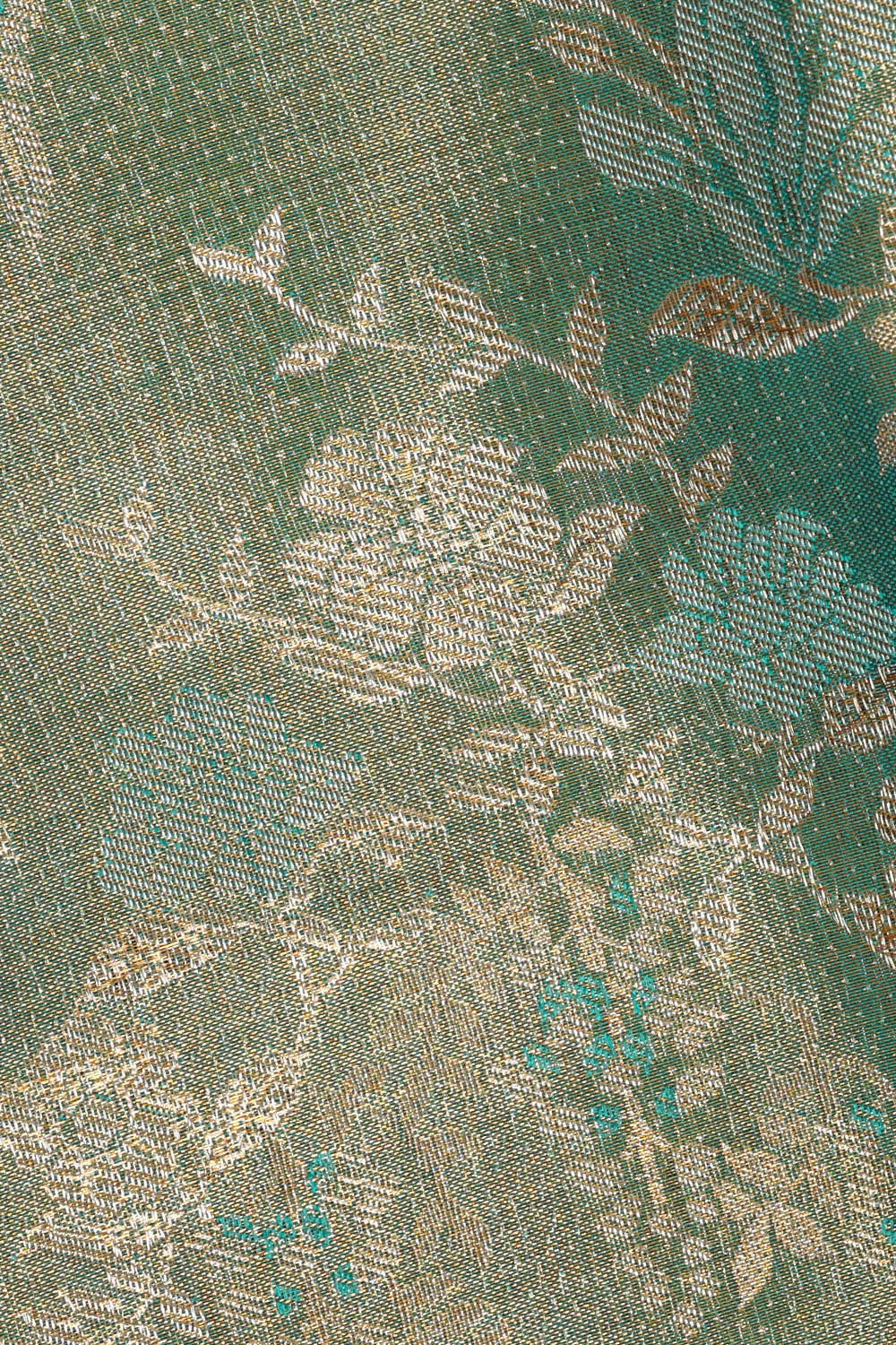 Image of Kanchipattu Sea Blue Tissue Brocade Saree