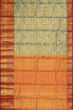Image of Kanchipattu Sea Blue Tissue Brocade Saree