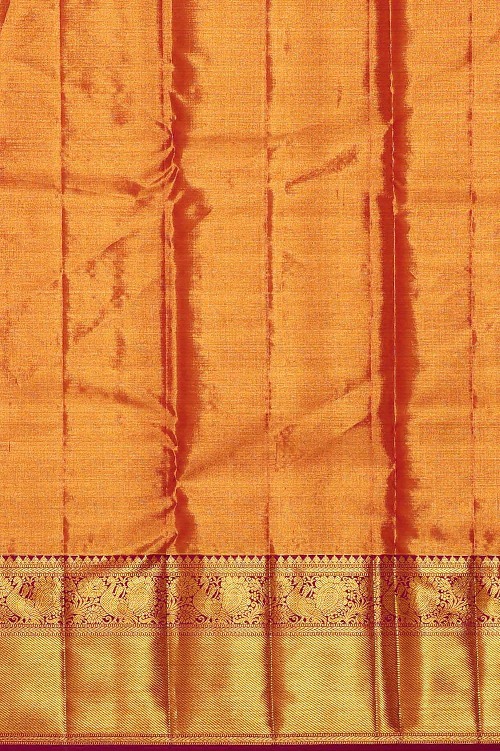 Kanchipattu Golden Yellow Tissue Brocade Saree
