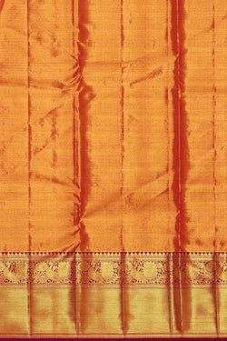 Image of Kanchipattu Golden Yellow Tissue Brocade Saree