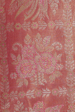 Image of Kanchipattu Pink Tissue Brocade Saree