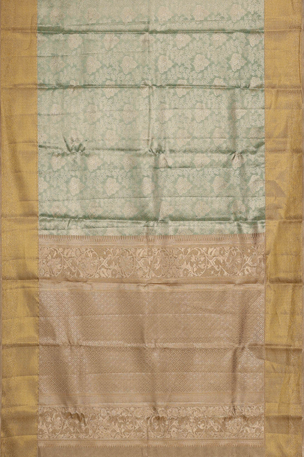 Image of Kanchipattu Light Sea Green Tissue Brocade Saree