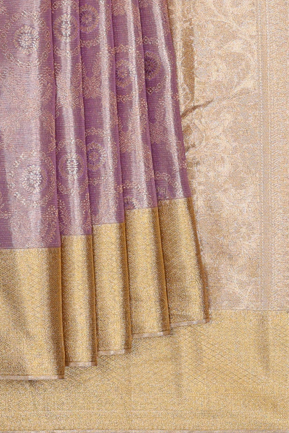 Kanchipattu Lavender Tissue Brocade Saree
