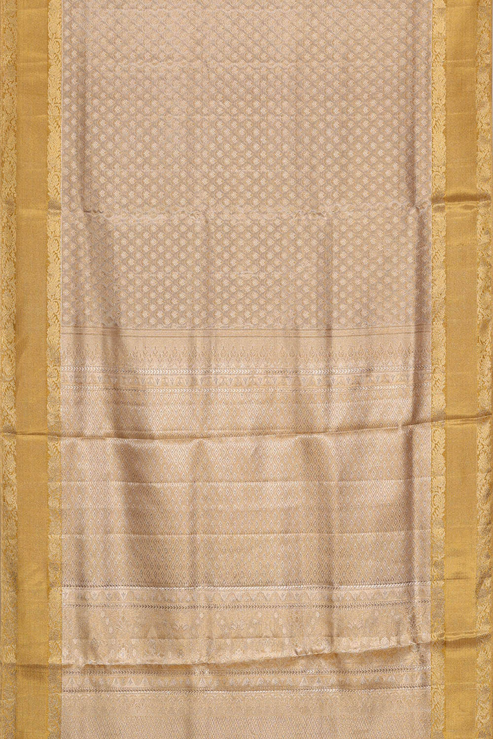 Kanchipattu Silvery Gold Brocade Saree