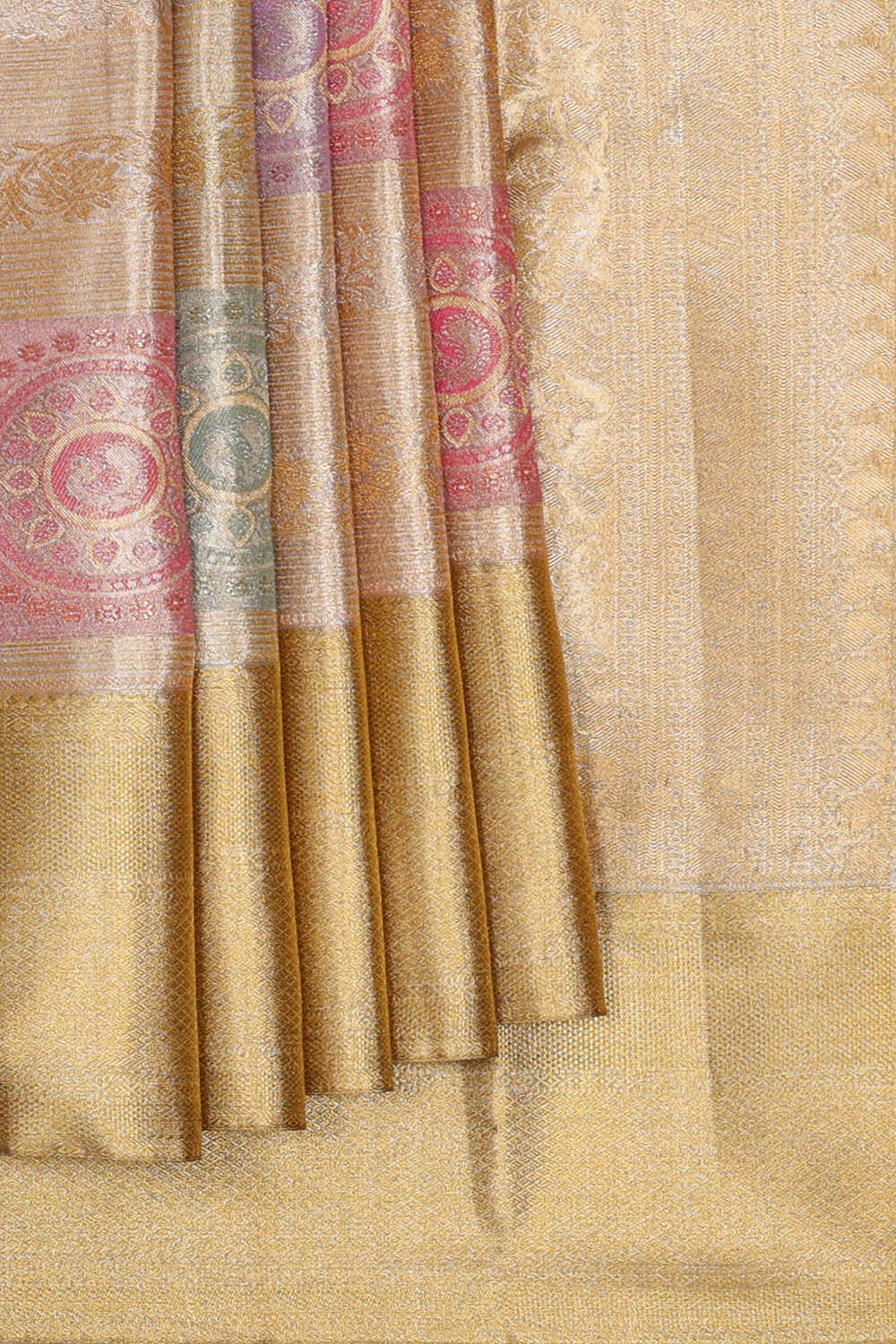 Image of Kanchipattu Gold Tissue Brocade Saree