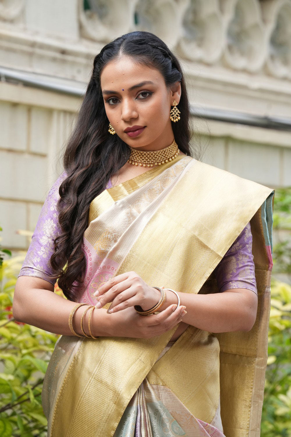 Image of Kanchipattu Gold Tissue Brocade Saree