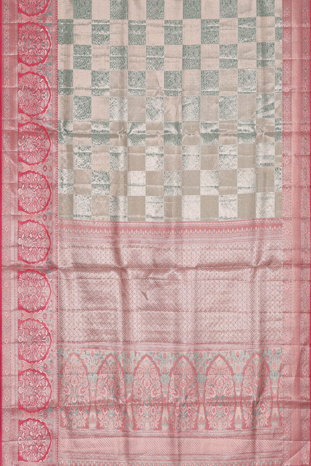 Image of Kanchipattu Sea Blue Brocade Saree