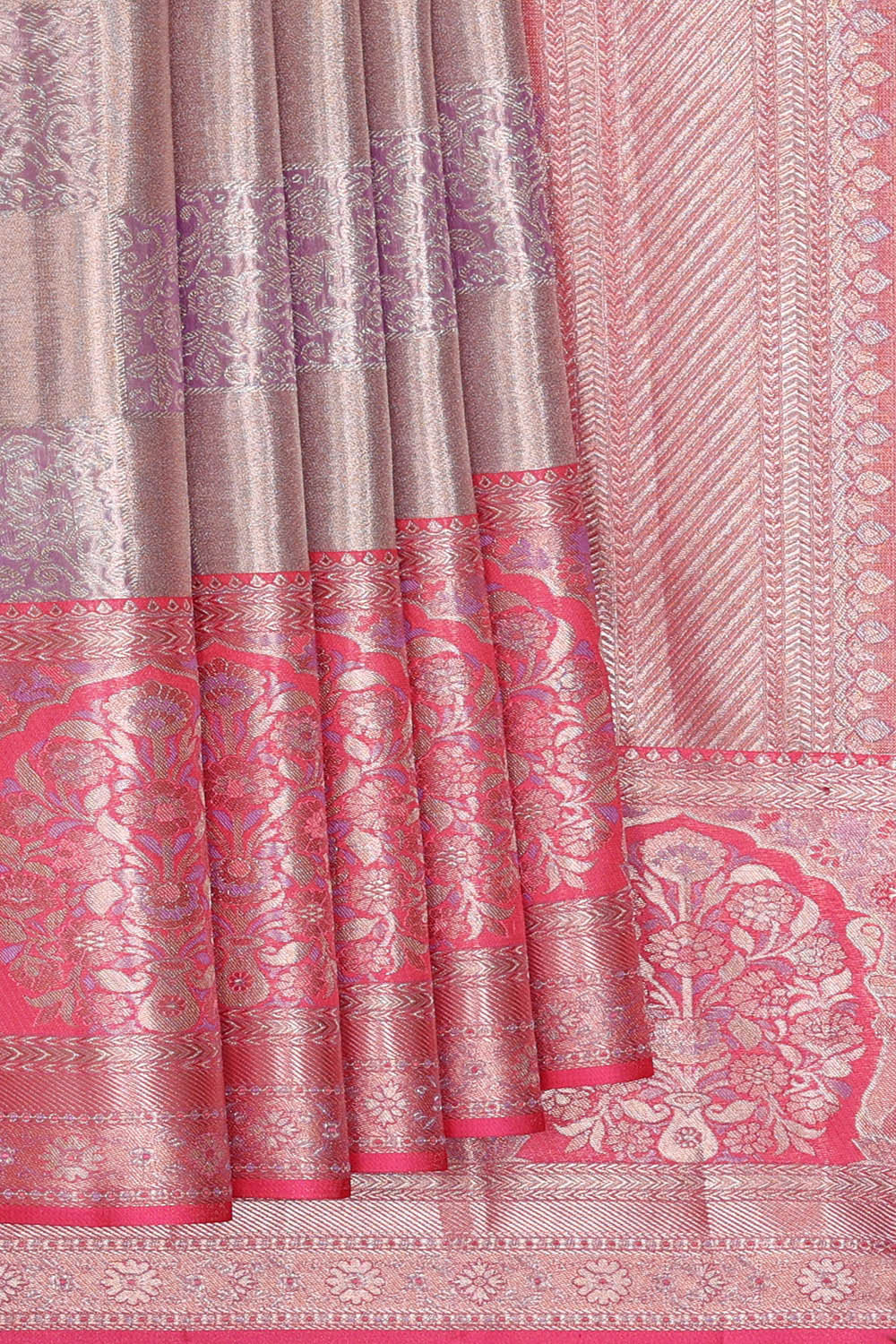 Image of Kanchipattu Lavender Brocade Saree
