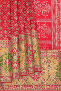 Image of Kanchipattu Red Brocade Saree