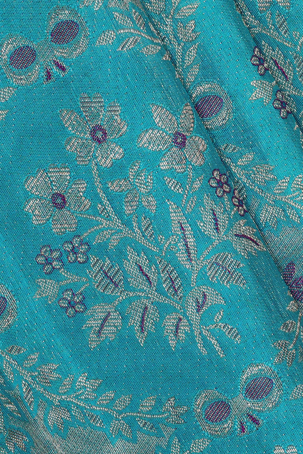 Kanchipattu Sky Blue Brocade Saree