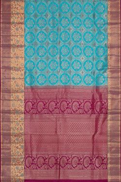 Image of Kanchipattu Sky Blue Brocade Saree