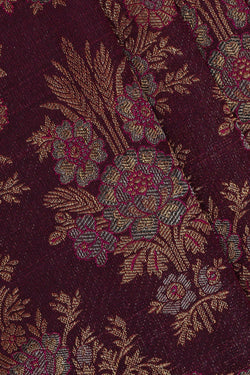 Image of Kanchipattu Deep Wine Brocade Saree