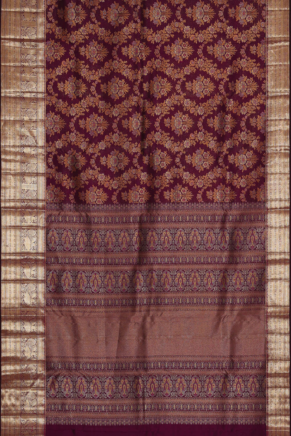 Kanchipattu Deep Wine Brocade Saree