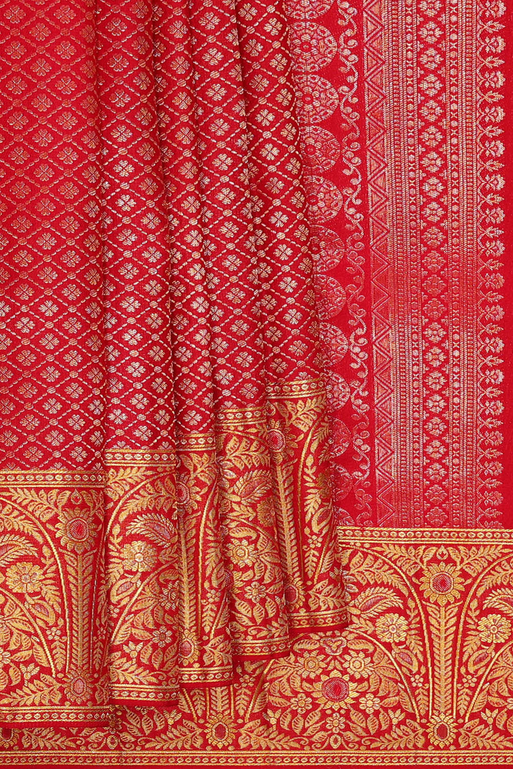 Image of Kanchipattu Red Brocade Saree