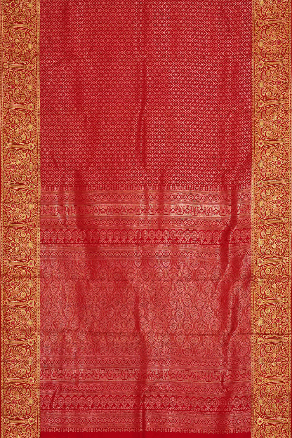 Image of Kanchipattu Red Brocade Saree