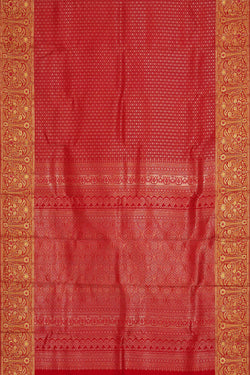 Image of Kanchipattu Red Brocade Saree