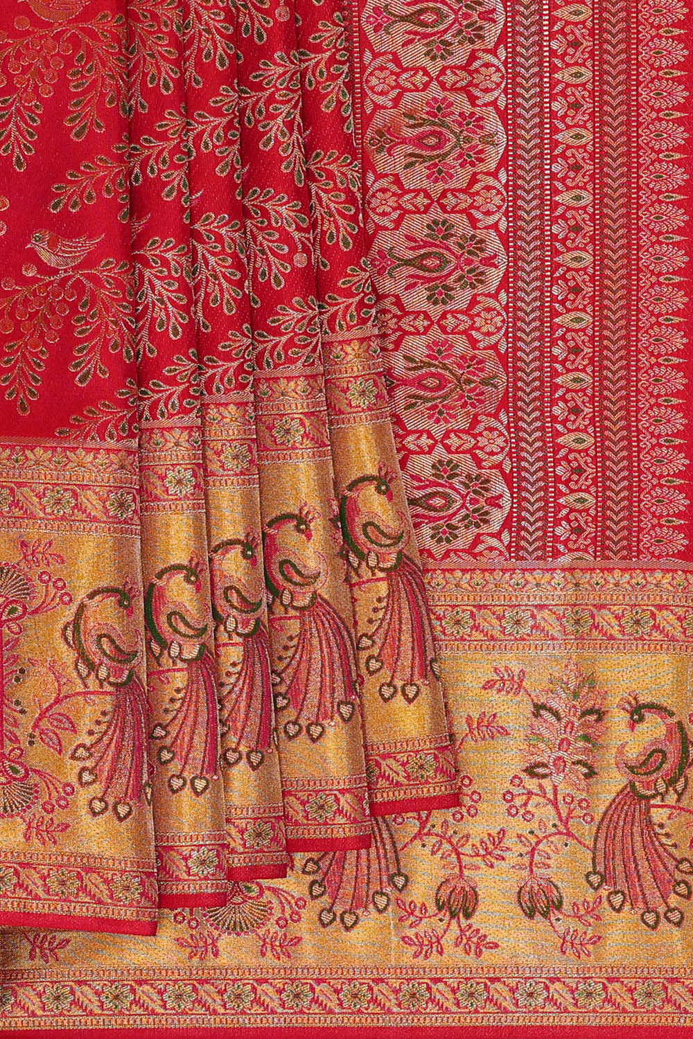 Image of Kanchipattu Red Brocade Saree