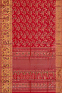 Image of Kanchipattu Red Brocade Saree