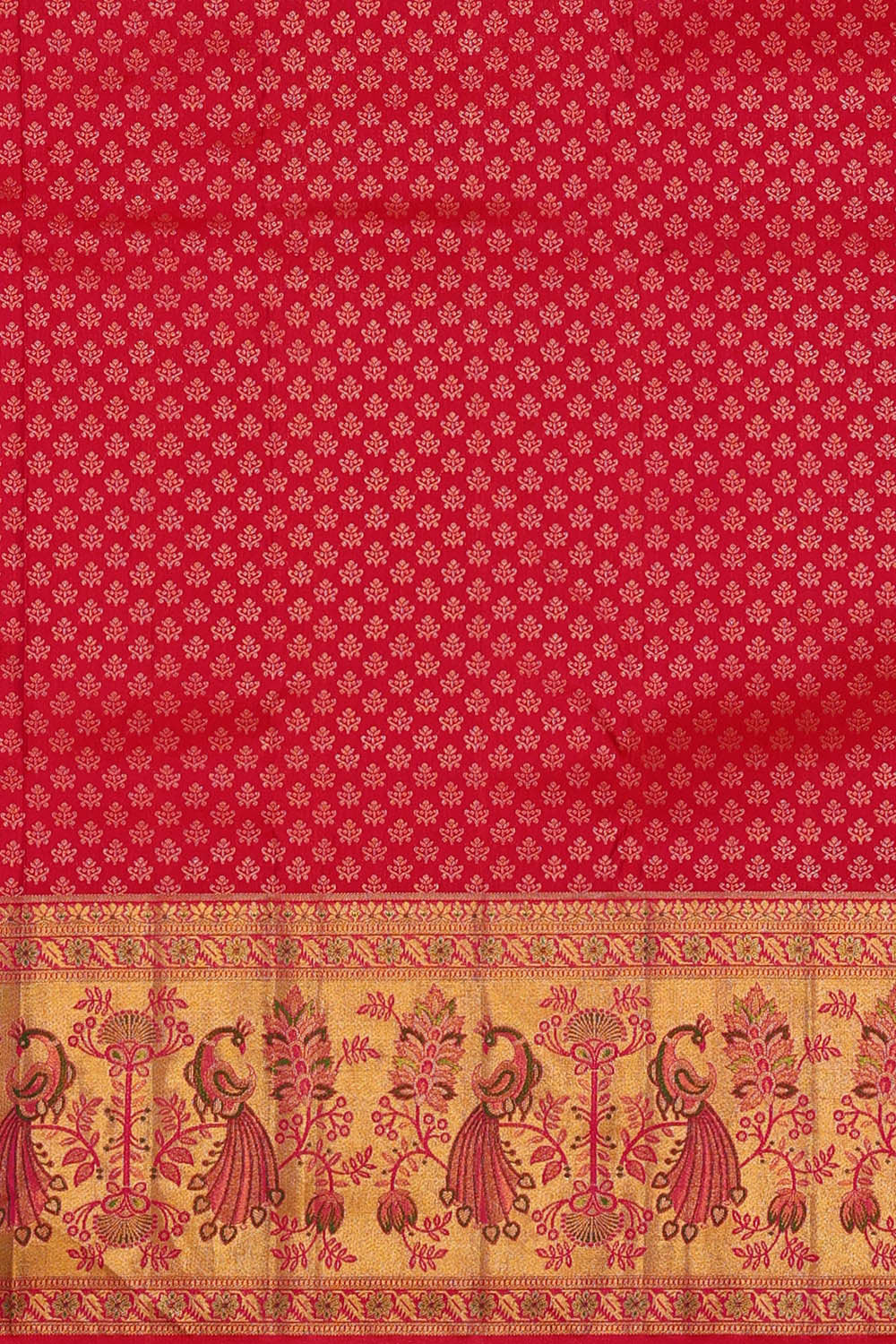 Image of Kanchipattu Red Brocade Saree