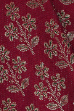 Image of Kanchipattu Wine Red Brocade Saree