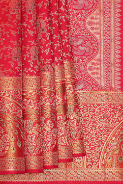 Image of Kanchipattu Red Brocade Saree