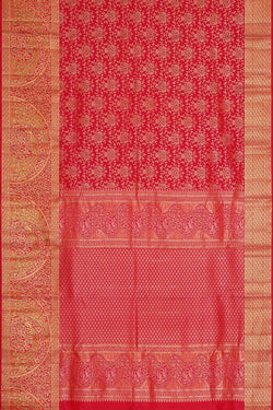 Image of Kanchipattu Red Brocade Saree