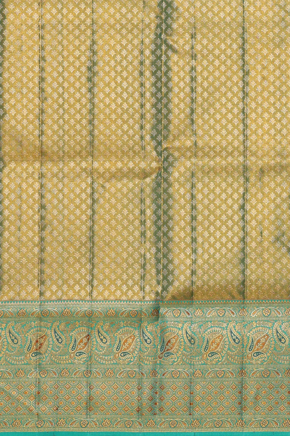 Kanchipattu Golden Brown Tissue Brocade Saree