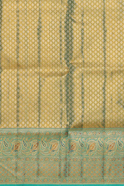 Image of Kanchipattu Golden Brown Tissue Brocade Saree