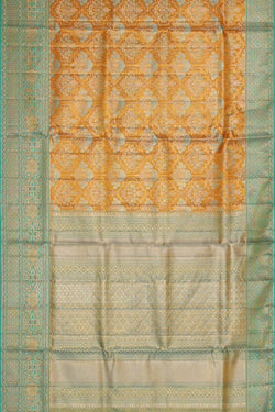 Image of Kanchipattu Mustard Yellow Tissue Brocade Saree