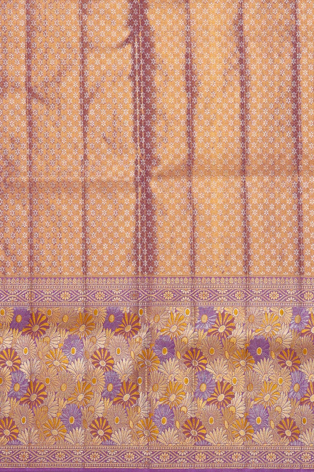 Image of Kanchipattu Mustard Yellow Tissue Brocade Saree