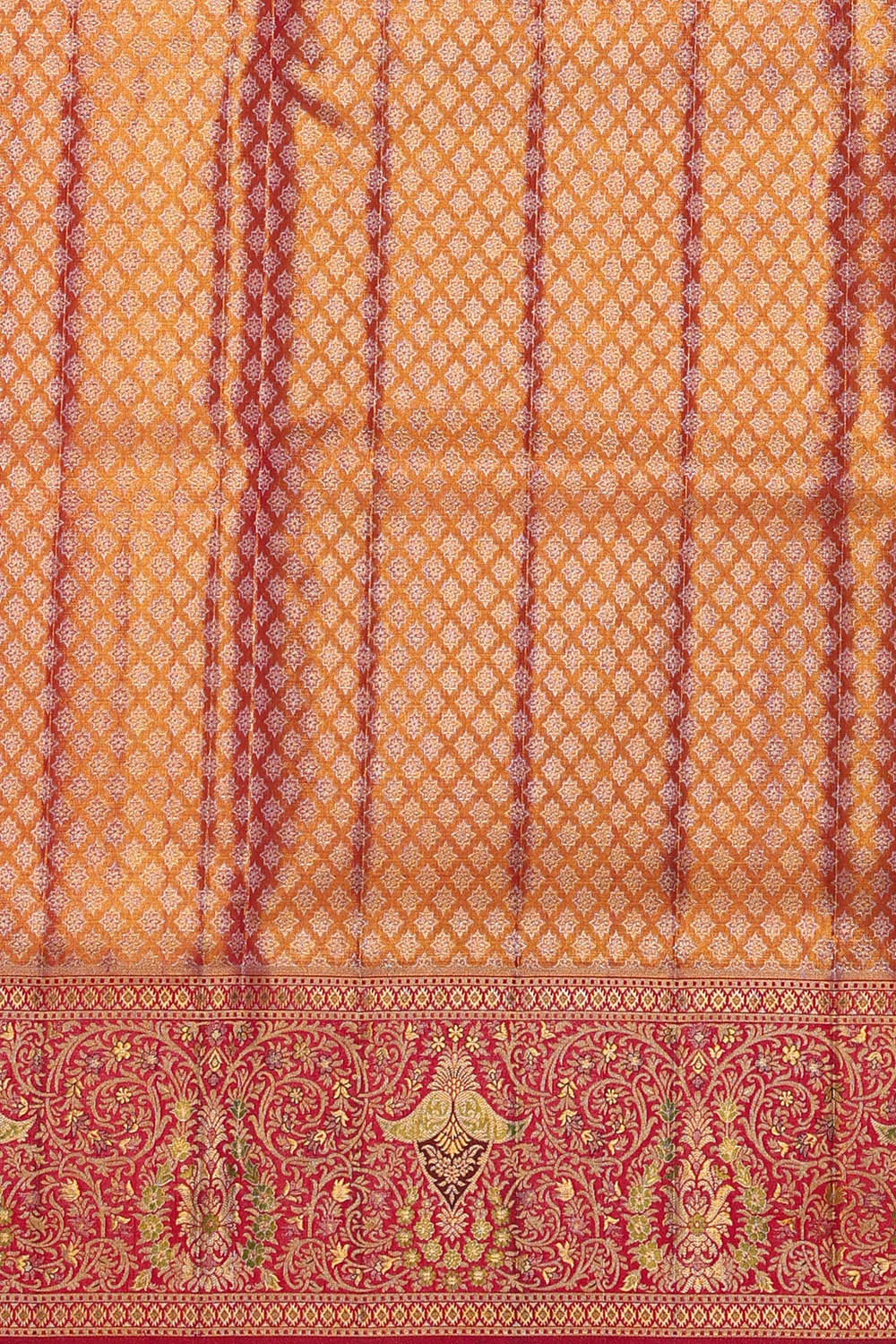 Image of Kanchipattu Golden Yellow Tissue Brocade Saree