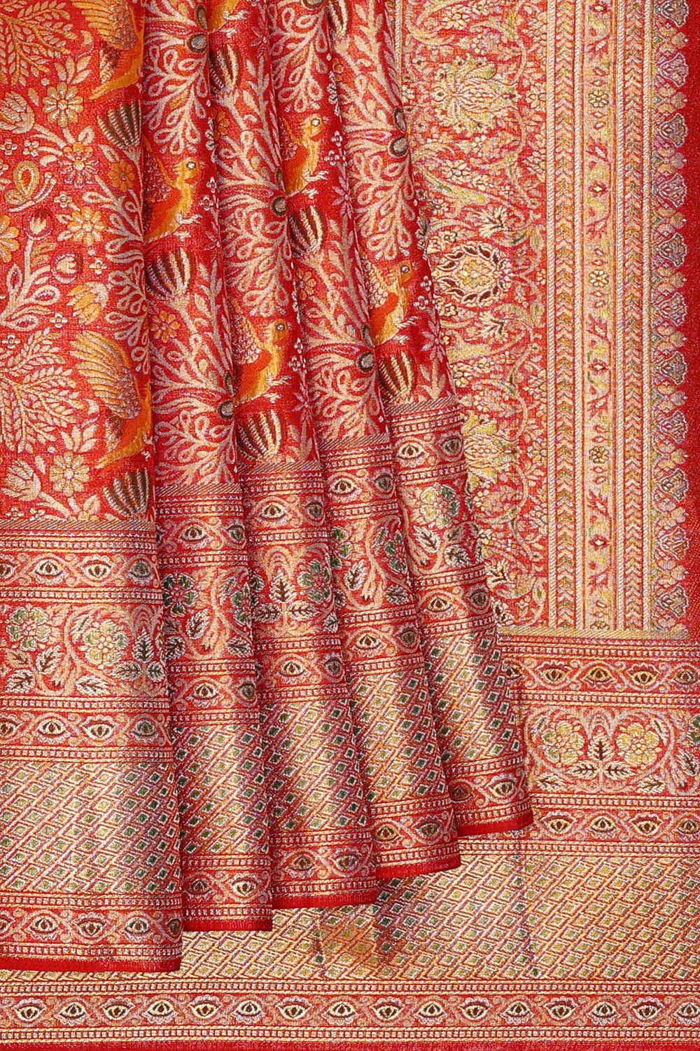 Image of Kanchipattu Red Brocade Saree