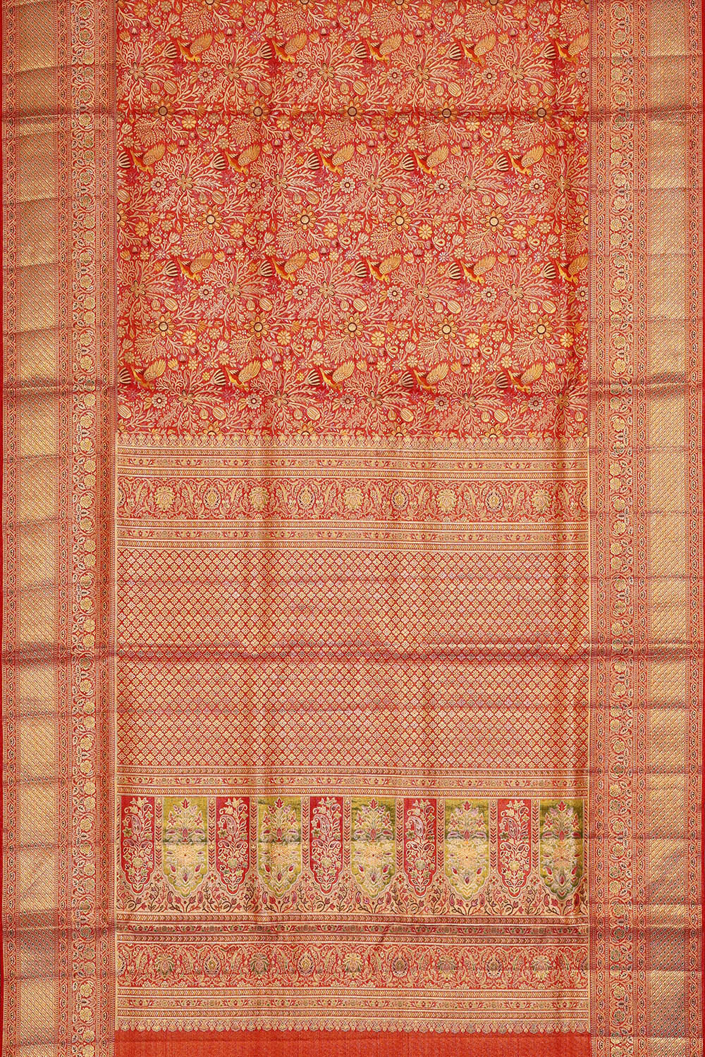 Image of Kanchipattu Red Brocade Saree
