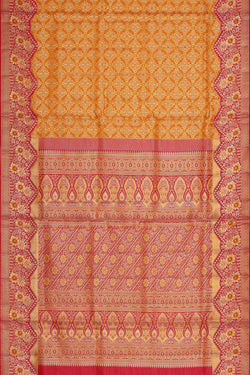 Image of Kanchipattu Golden Yellow Brocade Saree