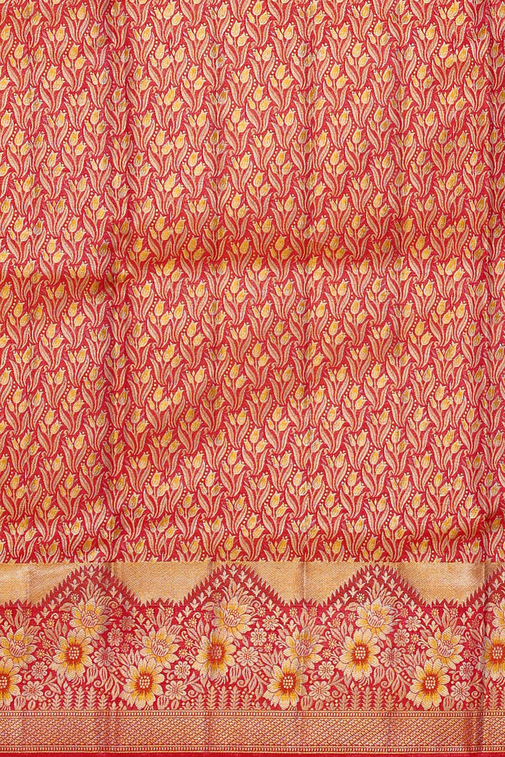 Kanchipattu Golden Yellow Brocade Saree