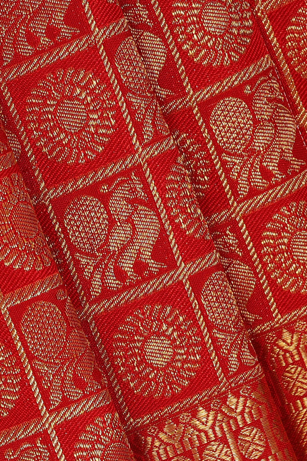 Image of Kanchipattu Red Brocade Saree