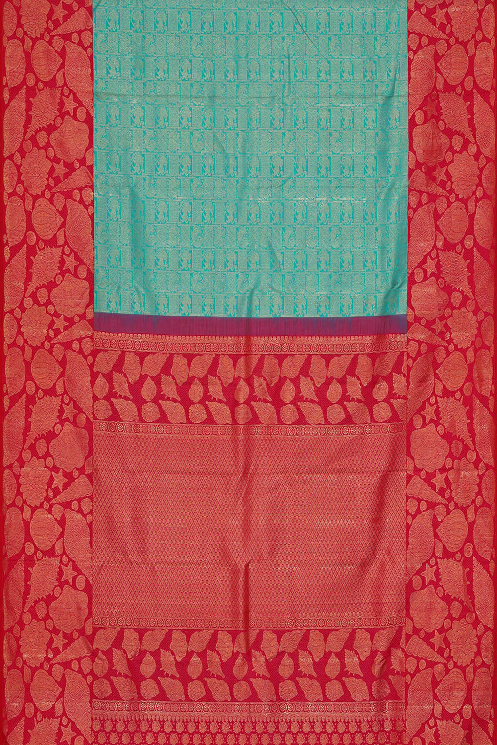 Image of Kanchipattu Sky Blue Brocade Saree