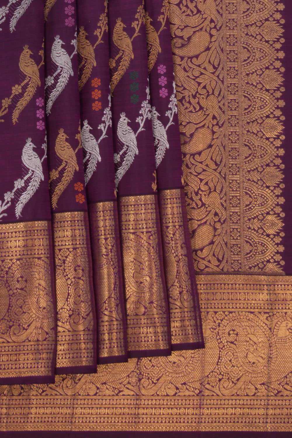 Image of Kanchipattu Brocade Violet Saree