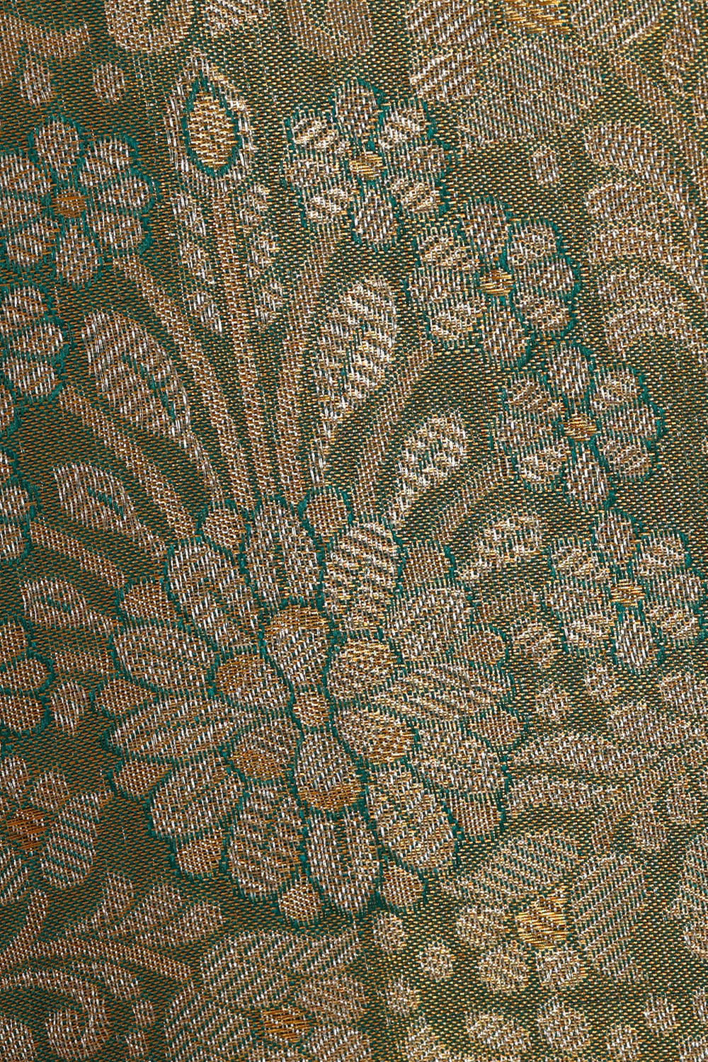 Kanchipattu Golden Blue Tissue Brocade Saree