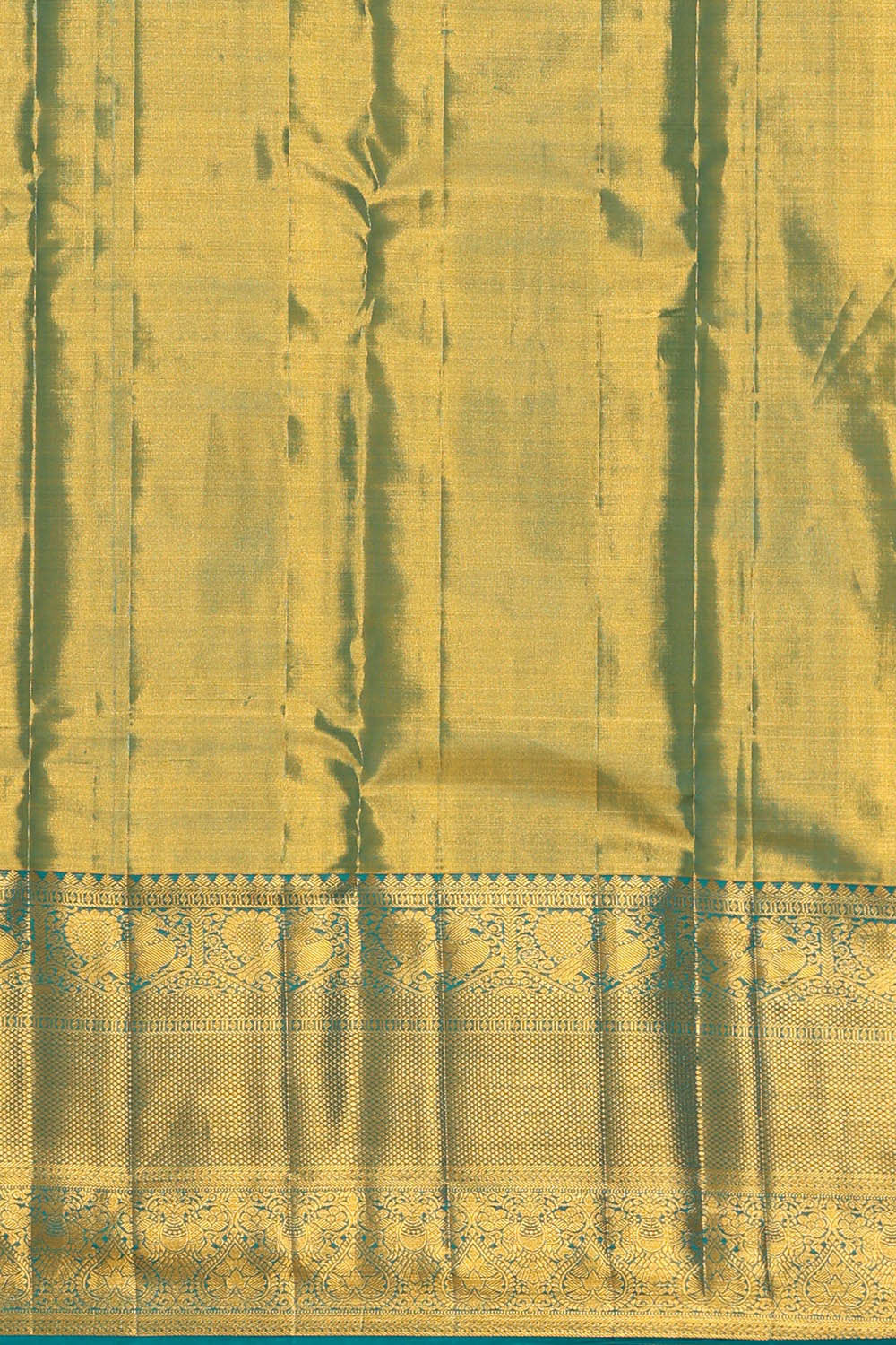 Image of Kanchipattu Golden Blue Tissue Brocade Saree