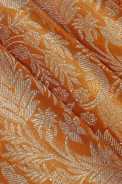 Image of Kanchipattu Golden Yellow Tissue Brocade Saree